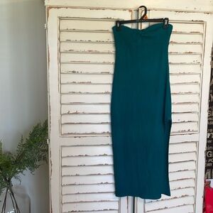 Wild Fable green (dark teal) strapless summer dress.